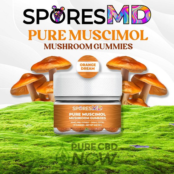 SporesMD Pure Muscimol Gummies 50mg - Orange Dream Flavor