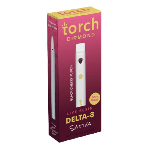 Torch Diamond Live Resin Delta 8 Disposable Vape Pen 2.2G - Black Cherry Punch Strain