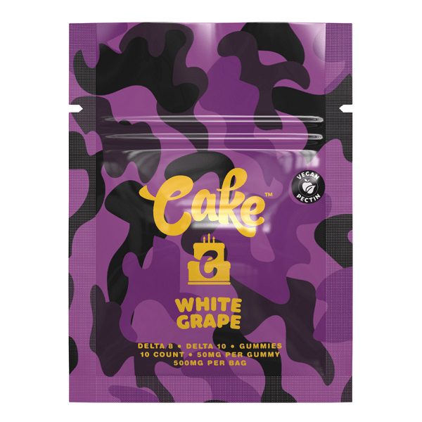 Buy Cake Delta 8 Delta 10 Gummies 500mg White Grape flavor