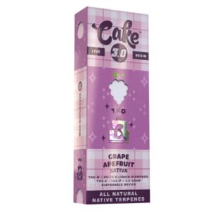 Cake TKO Blend Rechargeable & Disposable Vape Pen infused with THCM, D8, THCA, and THCP - Grape Apefruit (Sativa) strain