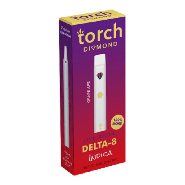 Torch Diamond Live Resin Delta 8 Disposable Vape Pen 2.2G - Grape Ape Strain