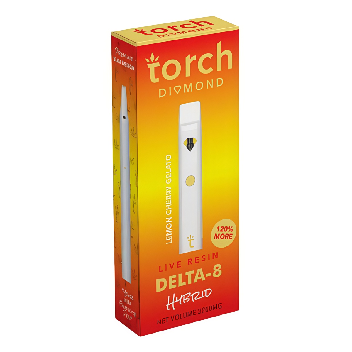 Torch Diamond Live Resin Delta 8 Disposable Vape Pen 2.2G - Lemon Cherry Gelato Strain