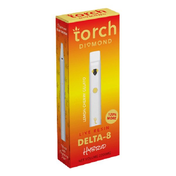 Torch Diamond Live Resin Delta 8 Disposable Vape Pen 2.2G - Lemon Cherry Gelato Strain