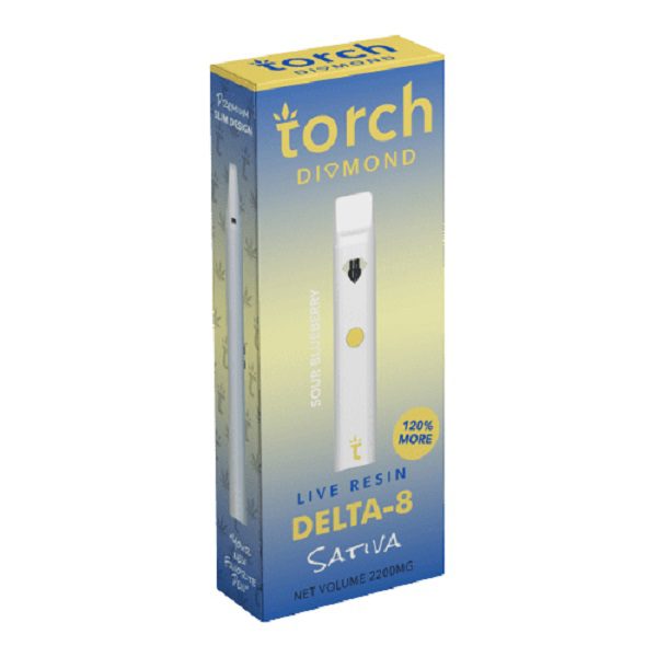 Torch Diamond Live Resin Delta 8 Disposable Vape Pen 2.2G - Sour Blueberry Strain