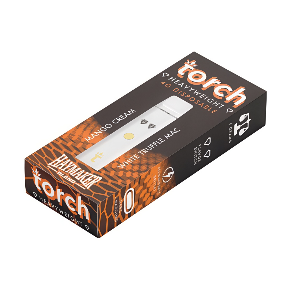 Torch Haymaker Heavyweight Disposable Vape Pen 4G - Mango Cream x White Truffle Mac Strain