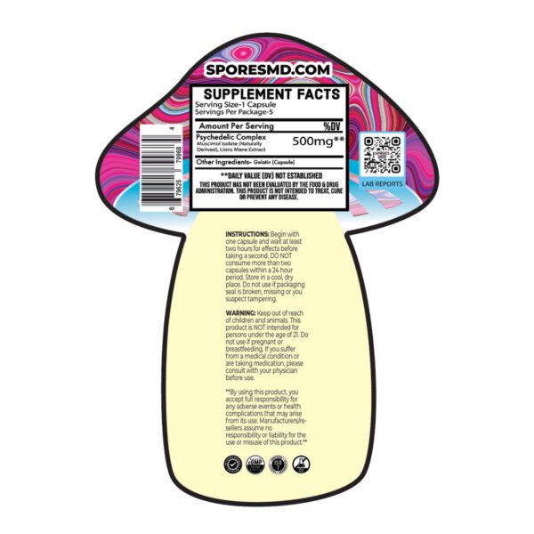 Amanita Muscaria Muscimol 5 Count Capsules Ingredients