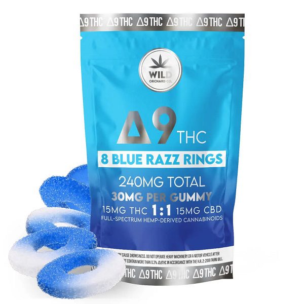 Wild Orchard Delta 9 Blue Razz Rings 8 pack or 240mg