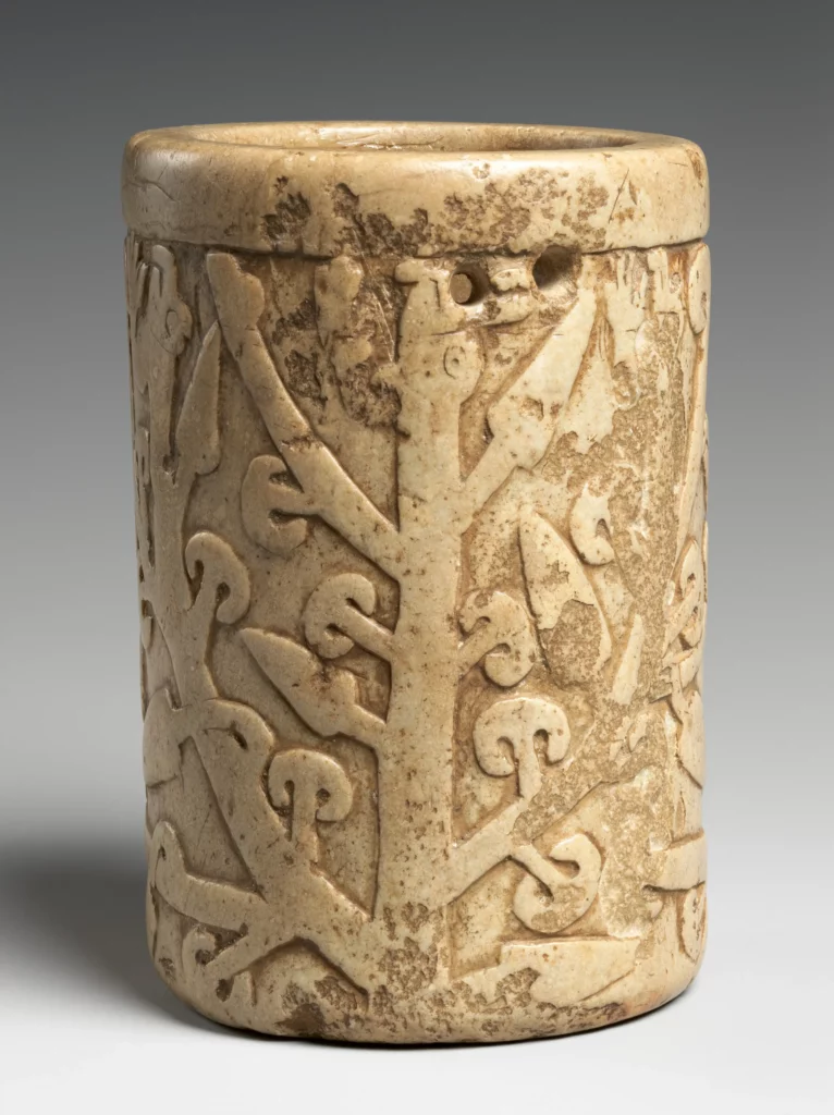 Ancient artifact called 'Stone tumbler' indicating usage of Amanita Muscaria
