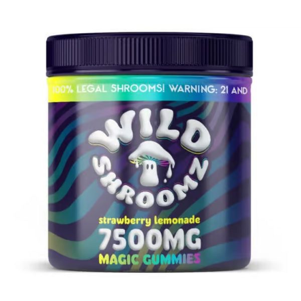 Wild Shroomz Mushroom + Delta 9 Gummies “Strawberry Lemonade” 30 Pack Jar