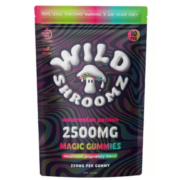 Wild Shroomz Mushroom + Delta 9 Gummies “Watermelon Passion” 10 Pack Bag