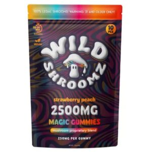 Wild Shroomz Mushroom + Delta 9 Gummies “Strawberry Peach” 10 Pack Bag