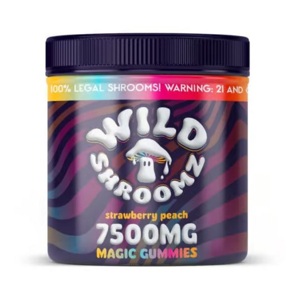 Wild Shroomz Mushroom + Delta 9 Gummies “Strawberry Peach” 30 Pack Jar
