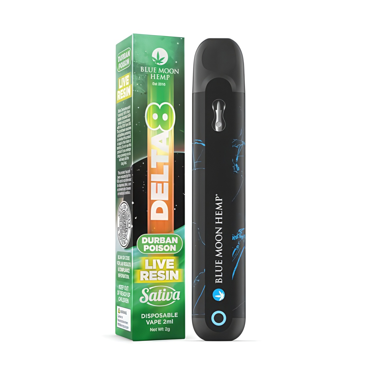 Delta 8 Live Resin 2 Gram Disposable Vape Durban Poison