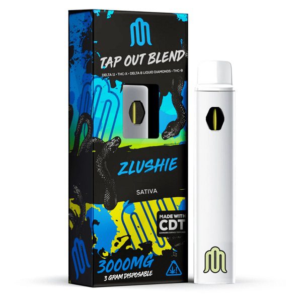 Modus Tap Out Blend Rechargeable and Disposable Vape Pen 3 Grams infused with Delta 11, thcx, delta 8, thcb, and cdt - Zlushie (Sativa) Strains