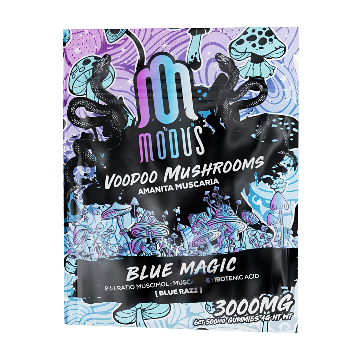 Modus Voodoo Mushroom Amanita Muscaria Gummies 3000mg - Blue Magic Flavor