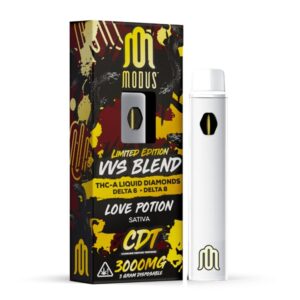 Modus VVS Blend Rechargeable and Disposable Vape Pen 3 Grams infused THCA, D6, D8 - Love Potion (Sativa) Strains