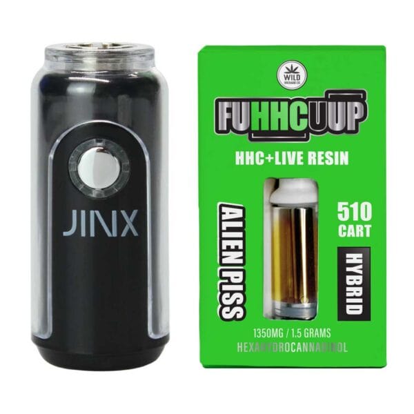 JINX FatBoy 510 Battery + FUHHCUUP 510 Cart - Onyx Black color and Alien Piss by Wild Orchard