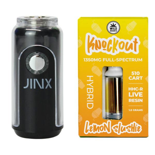 JINX FatBoy 510 Battery + Knockout 510 Cart - Onyx Black color and Lemon Slushie Strain