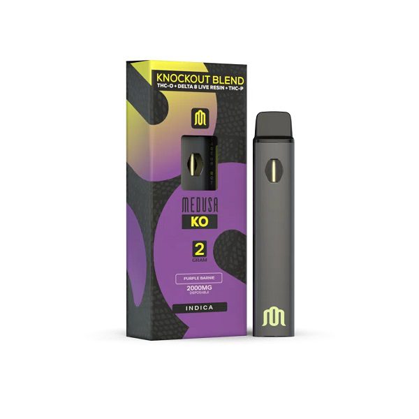 Modus Knockout Blend (Delta-8 THC and THP-P) Rechargeable & Disposable Vape Pen 2 Grams - Purple Barnie- Indica Strain