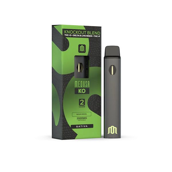 Modus Knockout Blend (Delta-8 THC and THP-P) Rechargeable & Disposable Vape Pen 2 Grams - Sour Diesel- Sativa Strain