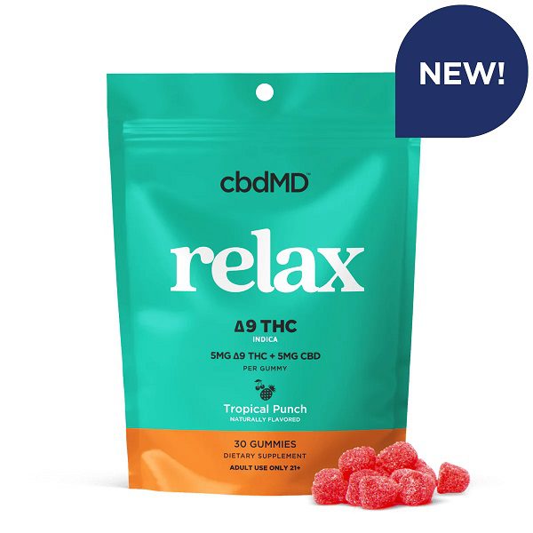 Delta 9 Gummies - Relax - 5MG - 30 Count - Tropical Punch Flavor