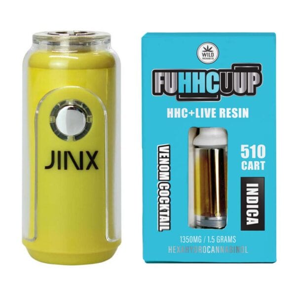 JINX FatBoy 510 Battery + FUHHCUUP 510 Cart - Electric Yellow color and Venom Cocktail Strain