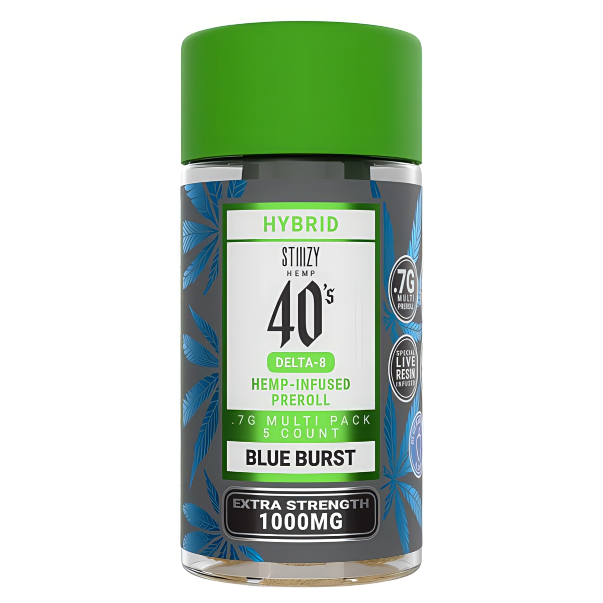 STIIIZY Delta 8 Pre Rolls 3.5 Grams - 5 counts - Blue Burst (Hybrid) Strain