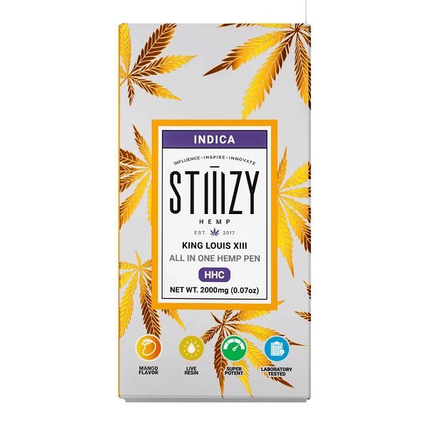 STIIIZY HHC Rechargeable and Pre-Charged Disposable Vape Pen 2G - King Louis XIII (Indica) Strains