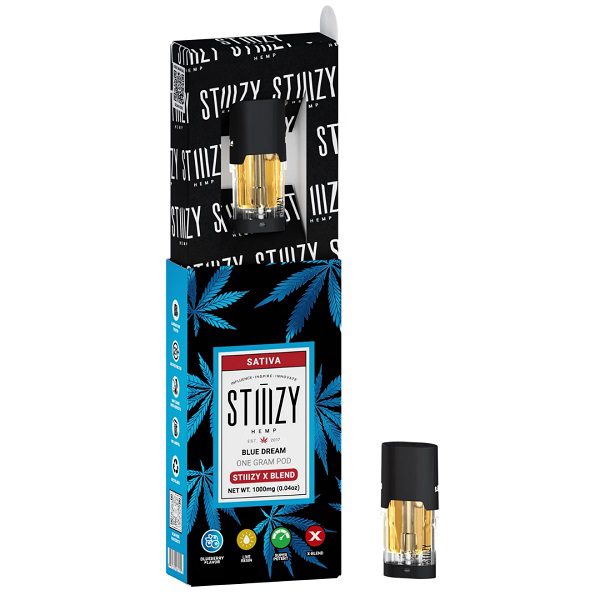 STIIIZY X Blend Pod is infused with 1 gram of premium, top-grade distillate blended with delta 8 THC, CBD, HHC-P, THC-P, HHC, and delta-10 THC - Blue Dream (Sativa) Strain
