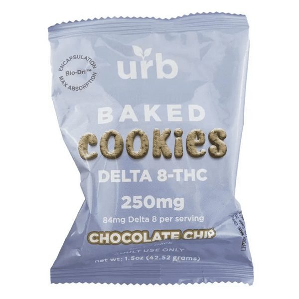 URB Delta 8 Baked Cookies 250mg - Chocolate Chip Flavor