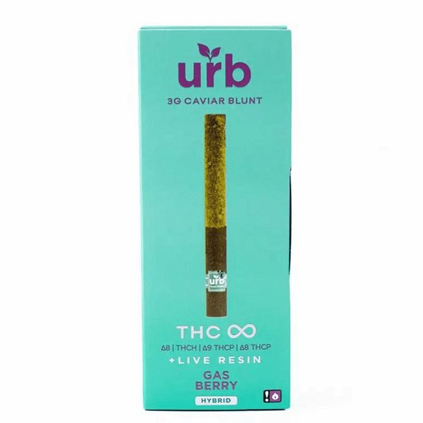 URB THC Blend Infinity Caviar Blunt 3 Grams infused with a potent blend of delta 8 THC, THC-H, delta 9 THC-P, and delta 8 THC-P - Gas Berry (Hybrid) Strain
