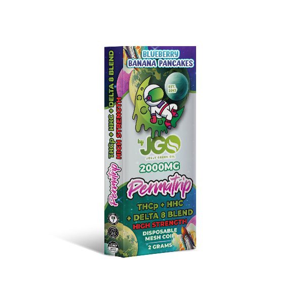 JGO Permatrip Delta-8 + THCP + HHC Blend Disposable Vape 2 Grams - Blueberry Bana Pancakes Flavor