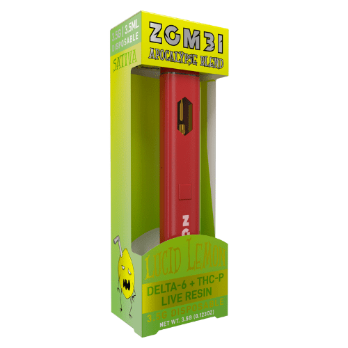 Zombi Apocalypse Blend Rechargeable and Disposable vape 3.5 Grams infused with delta-6 THC delta-8 THC, THC-P and natural terpenes - Lucid Lemon (Sativa) strain