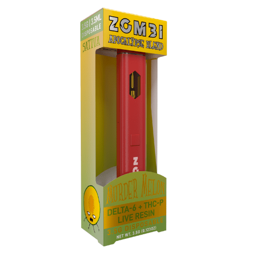 Zombi Apocalypse Blend Rechargeable and Disposable vape 3.5 Grams infused with delta-6 THC delta-8 THC, THC-P and natural terpenes - Murder Melon (Sativa)