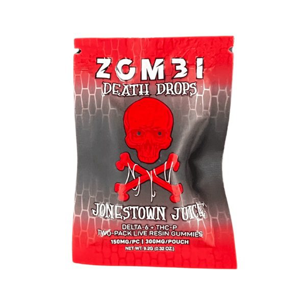 Zombi Death Drops Gummies 150mg | 2ct infused with delta-6 and THC-P - Jonestown Juice Flavor