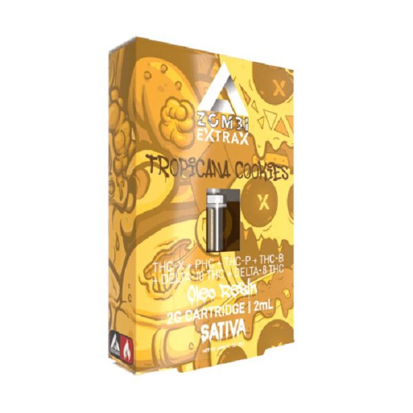 Zombi Extrax Blackout Blend Cartridge 2 Grams infused with 6 cannabinoids - Tropicana Cookies (Sativa) strain