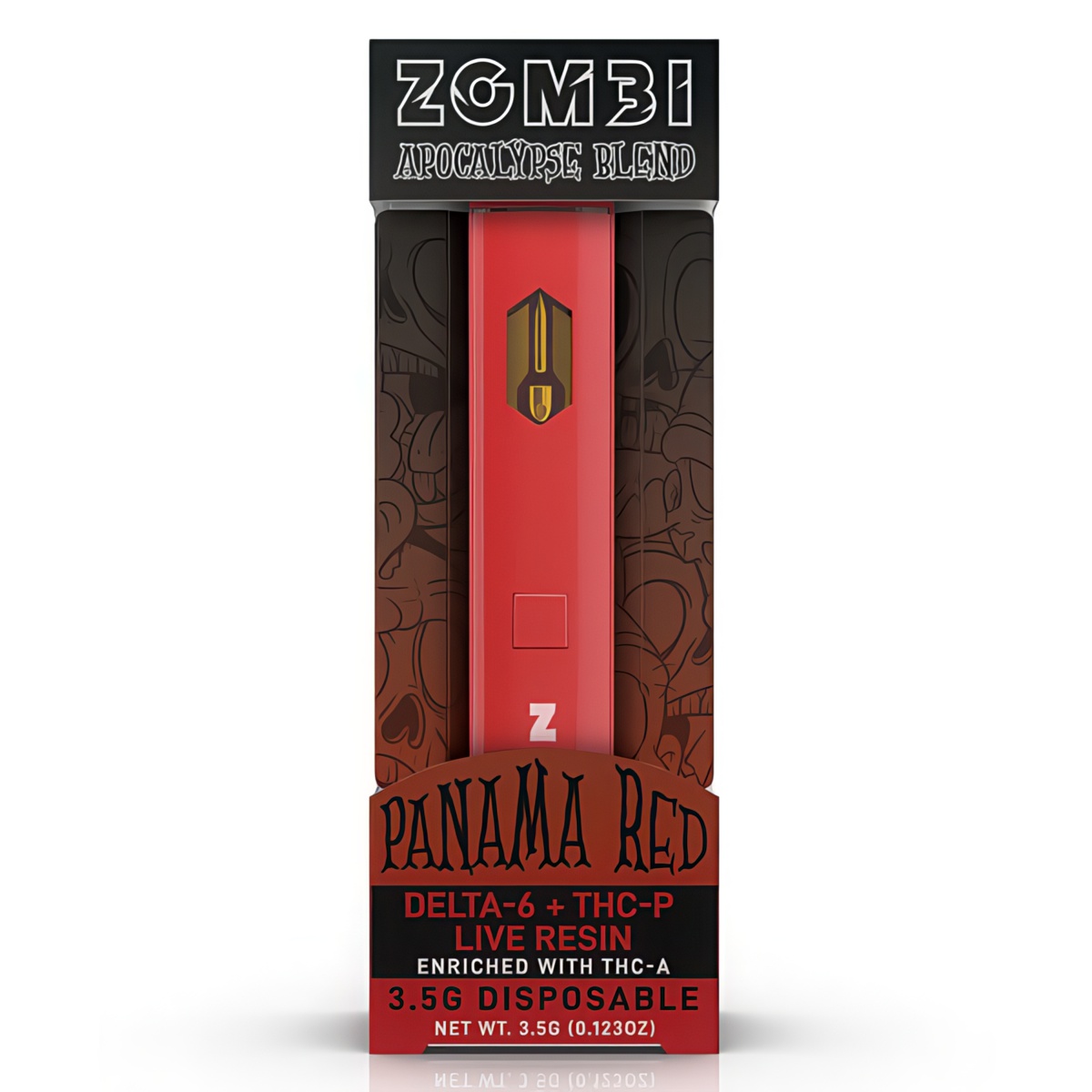 Zombi Special edition blend 3.5g incorporating live resin delta-6 THC, THC-P, THC-A and natural terpenes - Panama Red (Sativa) strain