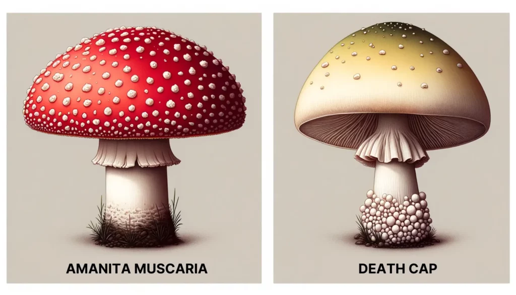 amanita muscaria vs death cap comparison