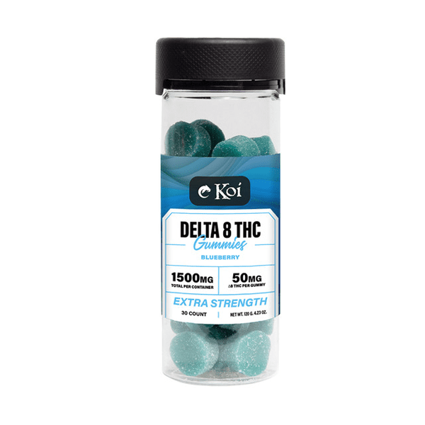 Koi Extra Strength Delta 8 THC Gummies 1500mg - Blueberry flavor