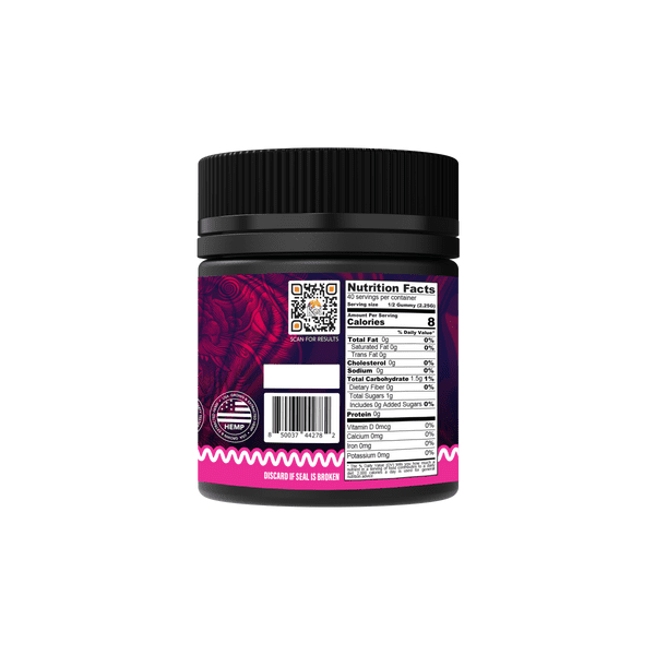 Koi Dragon Blend Gummies 2500mg infused with Delta 8 THC, Delta 9 THC, HHC, and THC-P - Black Razz Back
