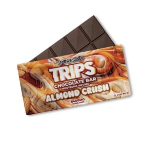 SporesMD Trips Chocolate Bar Nootropic Infused 6400mg - Almond Crush flavor