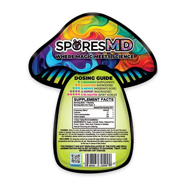 SporesMD Fruit Loopy Infused Nootropic Gummies 4000mg - Supplement facts