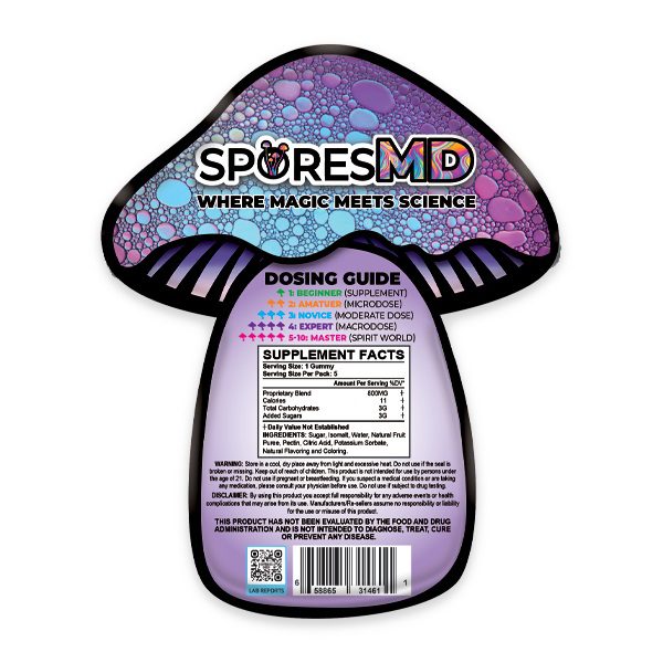 SporesMD Tropical Trips - Trips Infused Nootropic Gummies 4000mg - Supplement Facts
