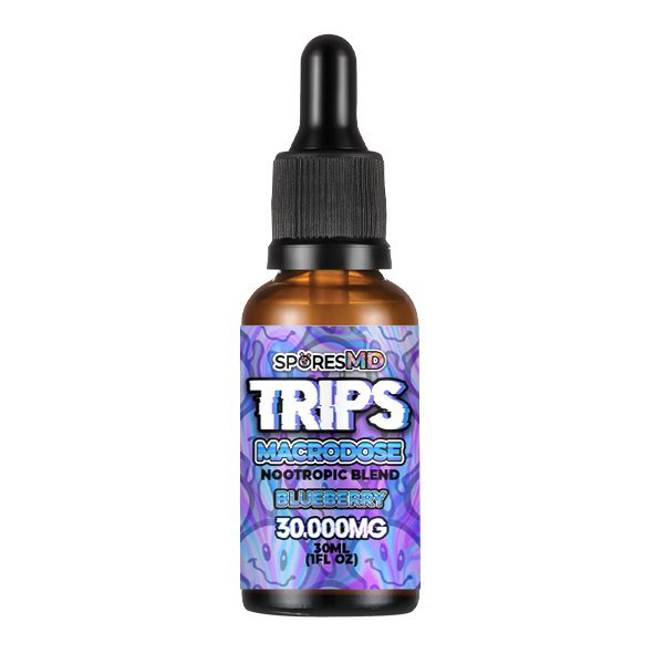 SporesMD Trips Macrodose Nootropic Infused Tinctures 30000mg 30ml - Blueberry flavor