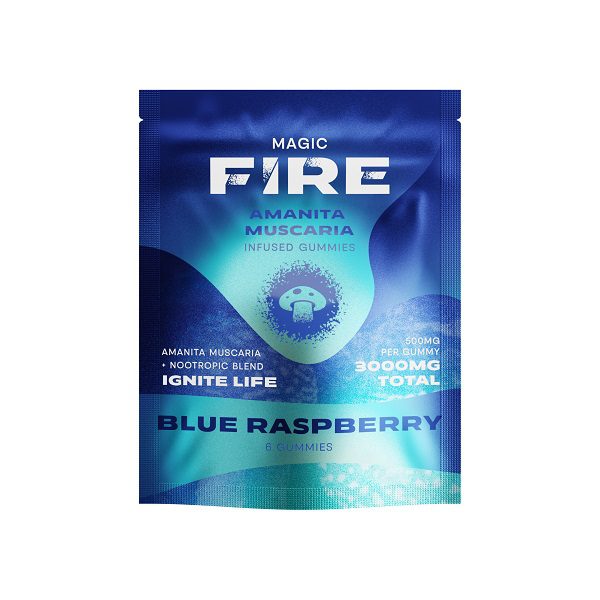 Fire Magic Amanita Muscaria Gummies 3000mg - Blue Raspberry flavor