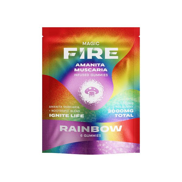 Fire Magic Amanita Muscaria Gummies 3000mg - Rainbow flavor