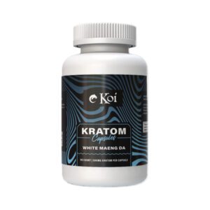 Koi Kratom Capsules - 500mg Kratom Leaf Powder Per Capsule 90 count - White Maenga DA
