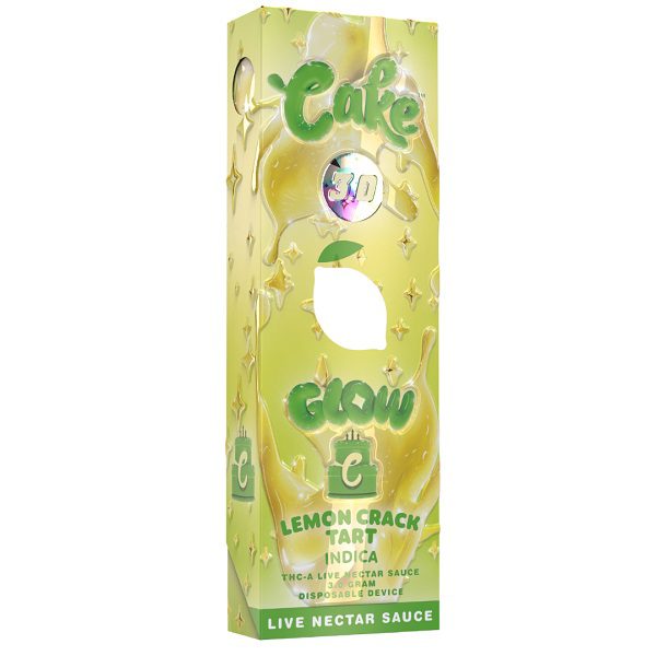 Cake Glow THC-A Disposable Vape Pen 3 Grams - Lemon Crack Tart (Indica) Strain