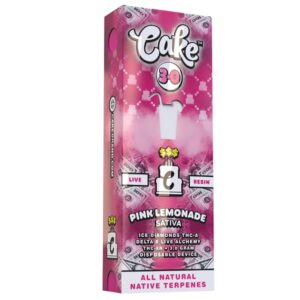 Cake $$$ Disposable Vape Pen 3G with D8, THCA, THCXR - Pink Lemonade (Sativa) Strain