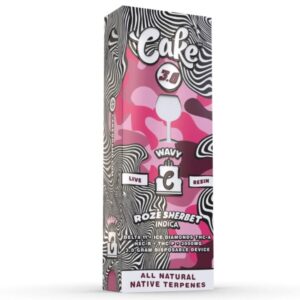 Cake Wavy Live Resin Disposable Vape Pens 3 Grams with a potent blend of D11, THCA, HXCR, & THCP - Roze Sherbet (Indica) Strain
